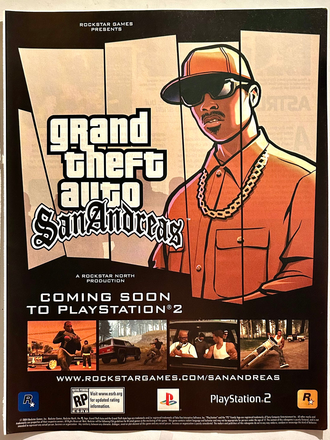 Grand Theft Auto: San Andreas - PS2 - Original Vintage Advertisement - Print Ads - Laminated A4 Poster