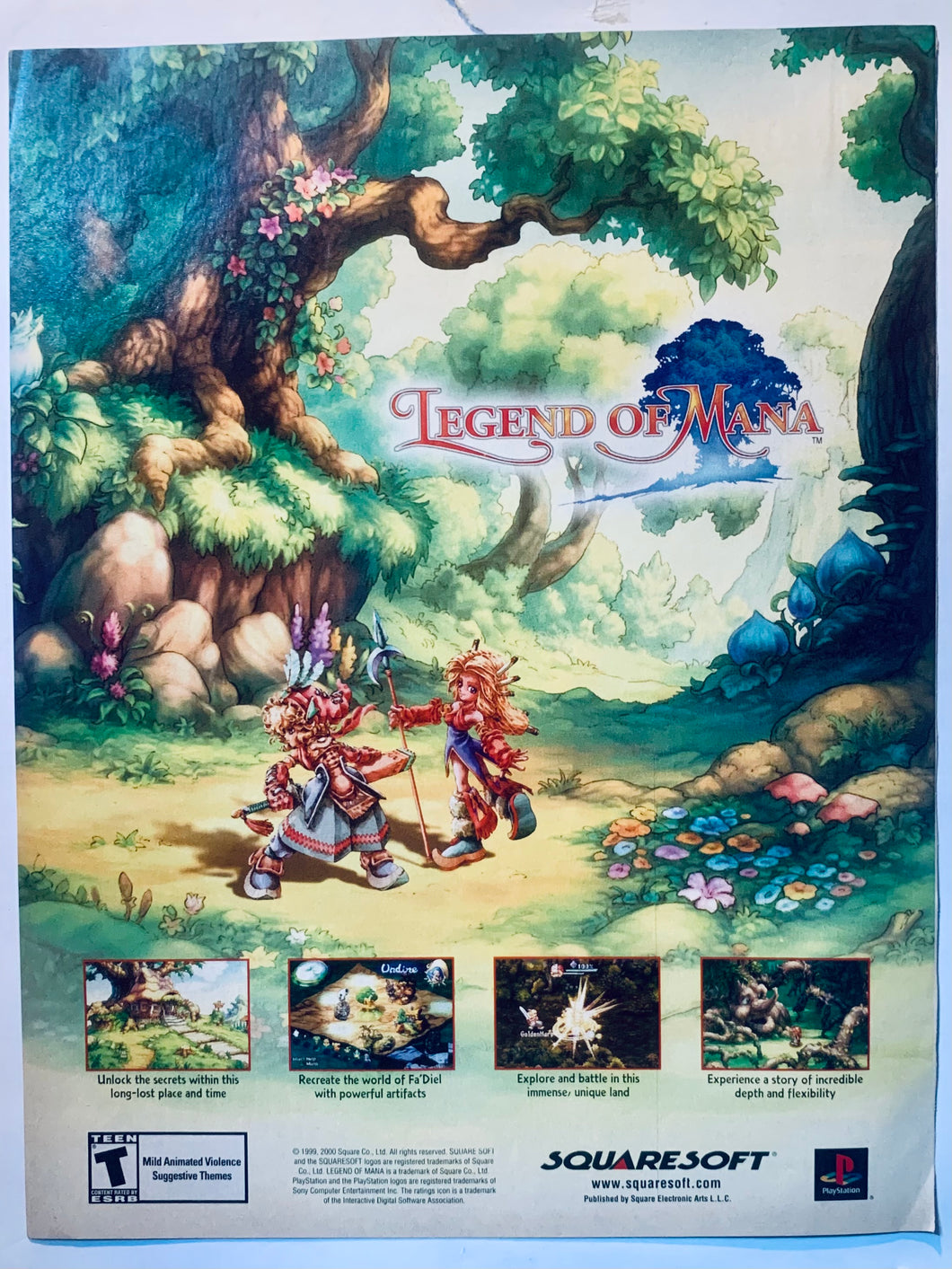 Legend of Mana - PlayStation - Original Vintage Advertisement - Print Ads - Laminated A4 Poster