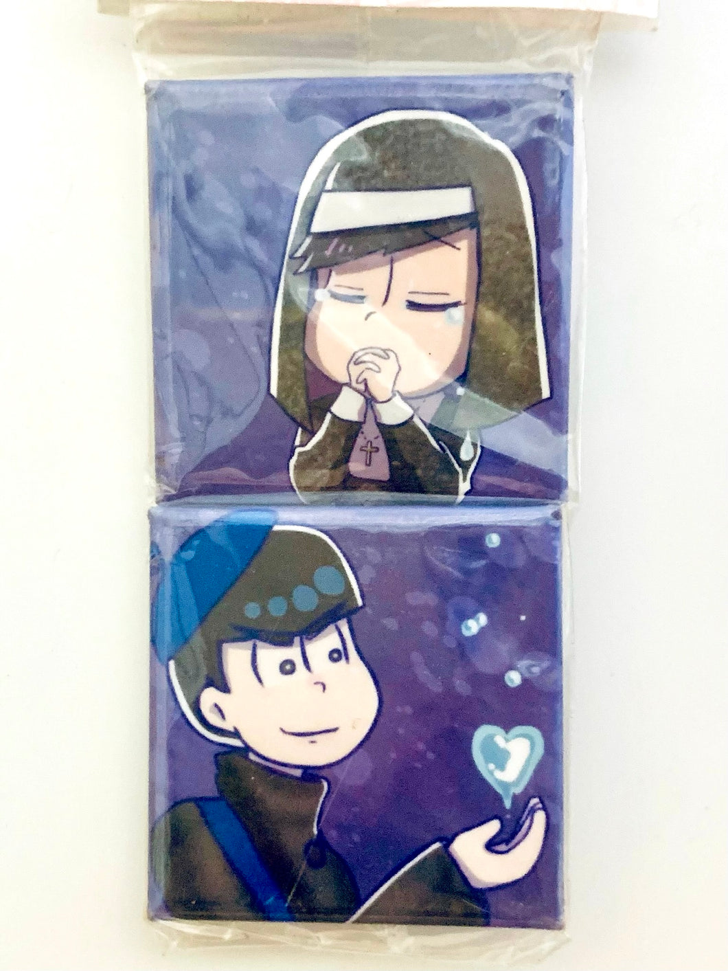 Osomatsu-san - Matsuno Karamatsu & Matsuno Ichimatsu - Square Can Badge Set - Doujin Goods