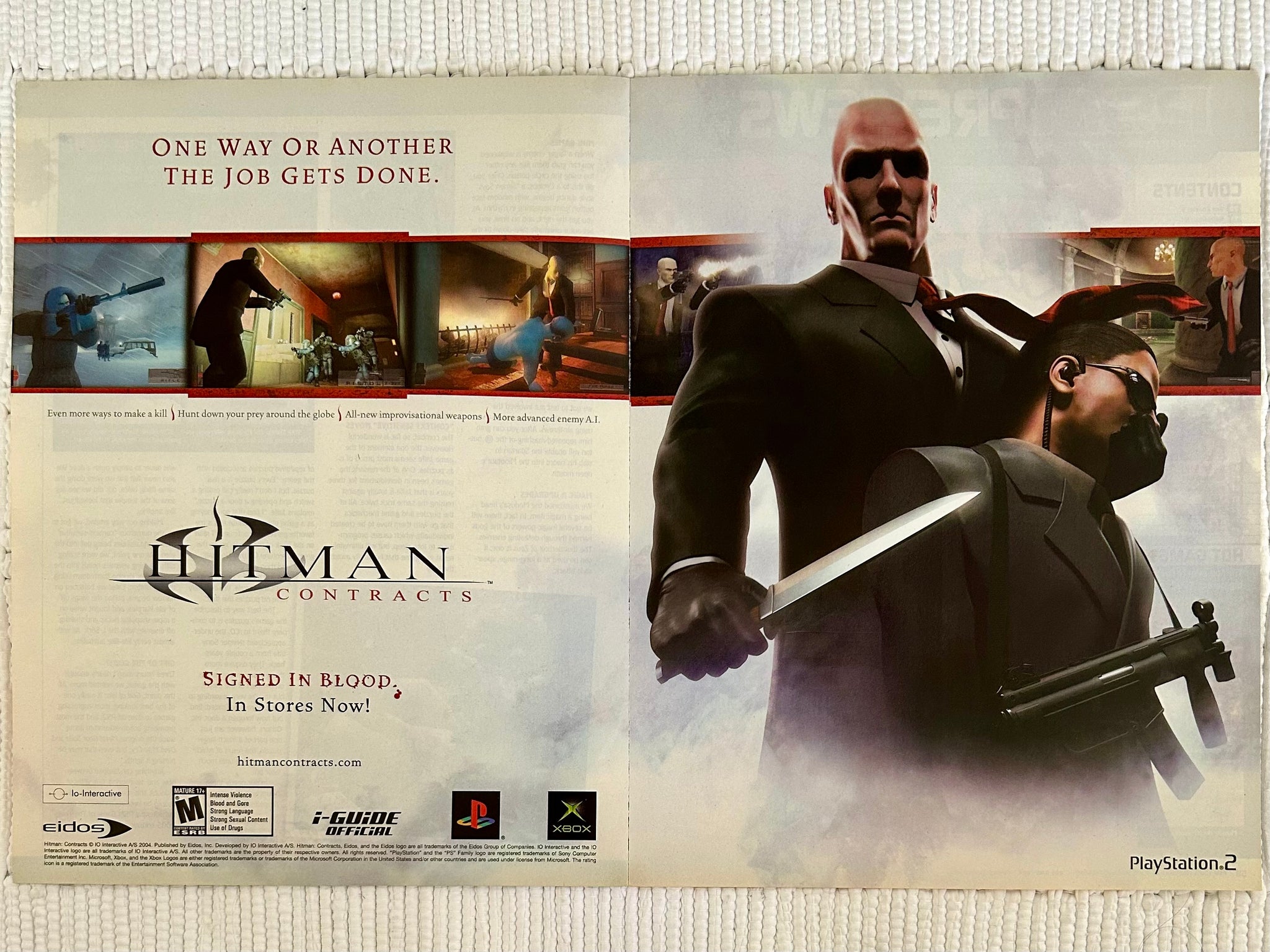 【超希少】PS2 ヒットマン コントラクト 販促ポスターB2 Hitman: Contracts - PS2 Xbox - Original Vintage Advertisement