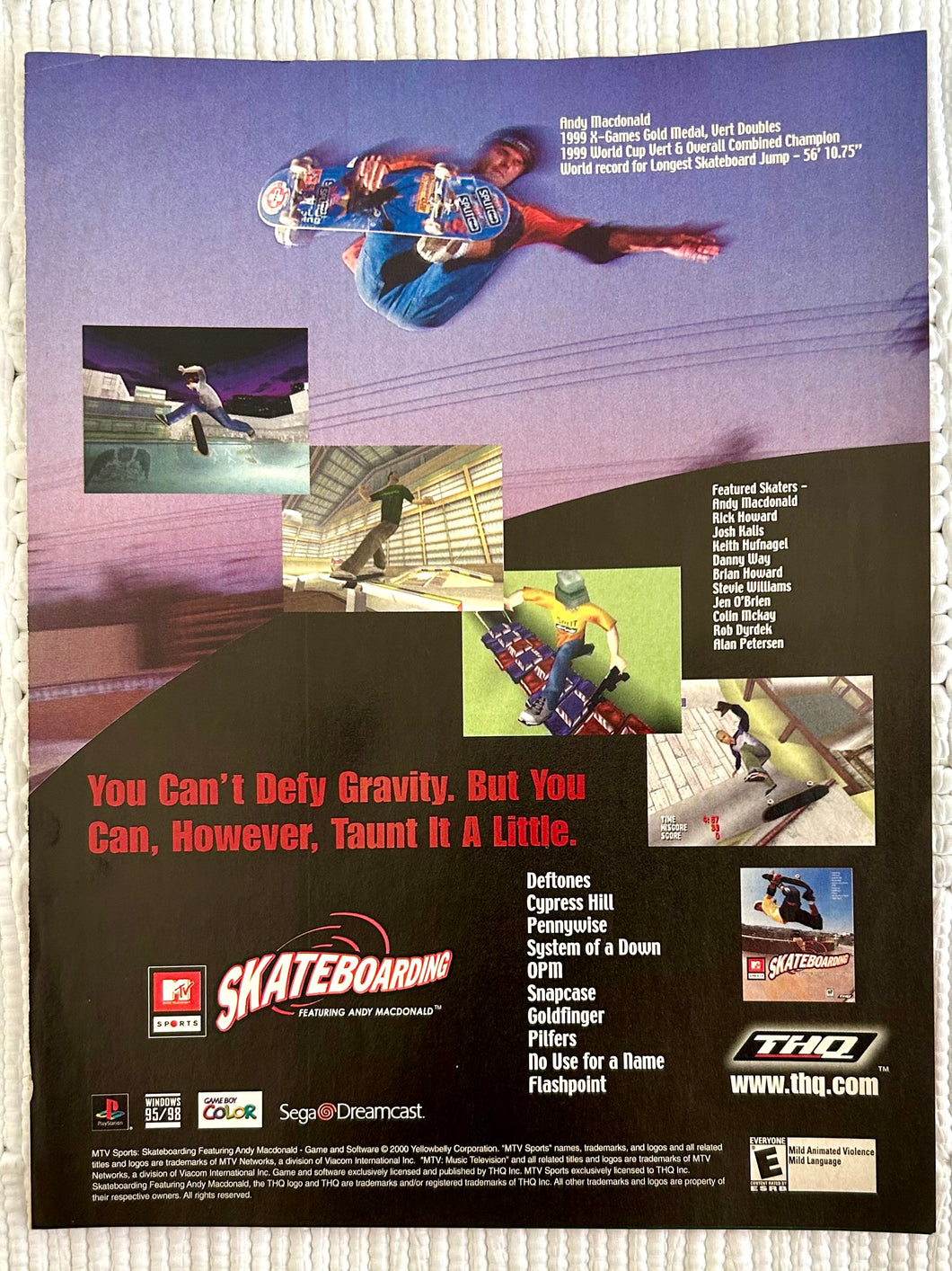 MTV Sports: Skateboarding Featuring Andy Macdonald - Dreamcast PlayStation GBC - Original Vintage Advertisement - Print Ads - Laminated A4 Poster