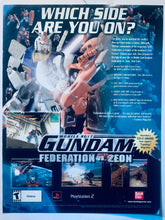 Cargar imagen en el visor de la galería, Mobile Suit Gundam: Federation Vs. Zeon - PS2 - Original Vintage Advertisement - Print Ads - Laminated A4 Poster
