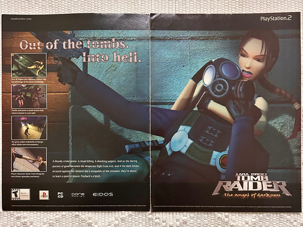 Tomb Raider: The Angel of Darkness - PS2 PC - Original Vintage Advertisement - Print Ads - Laminated A3 Poster