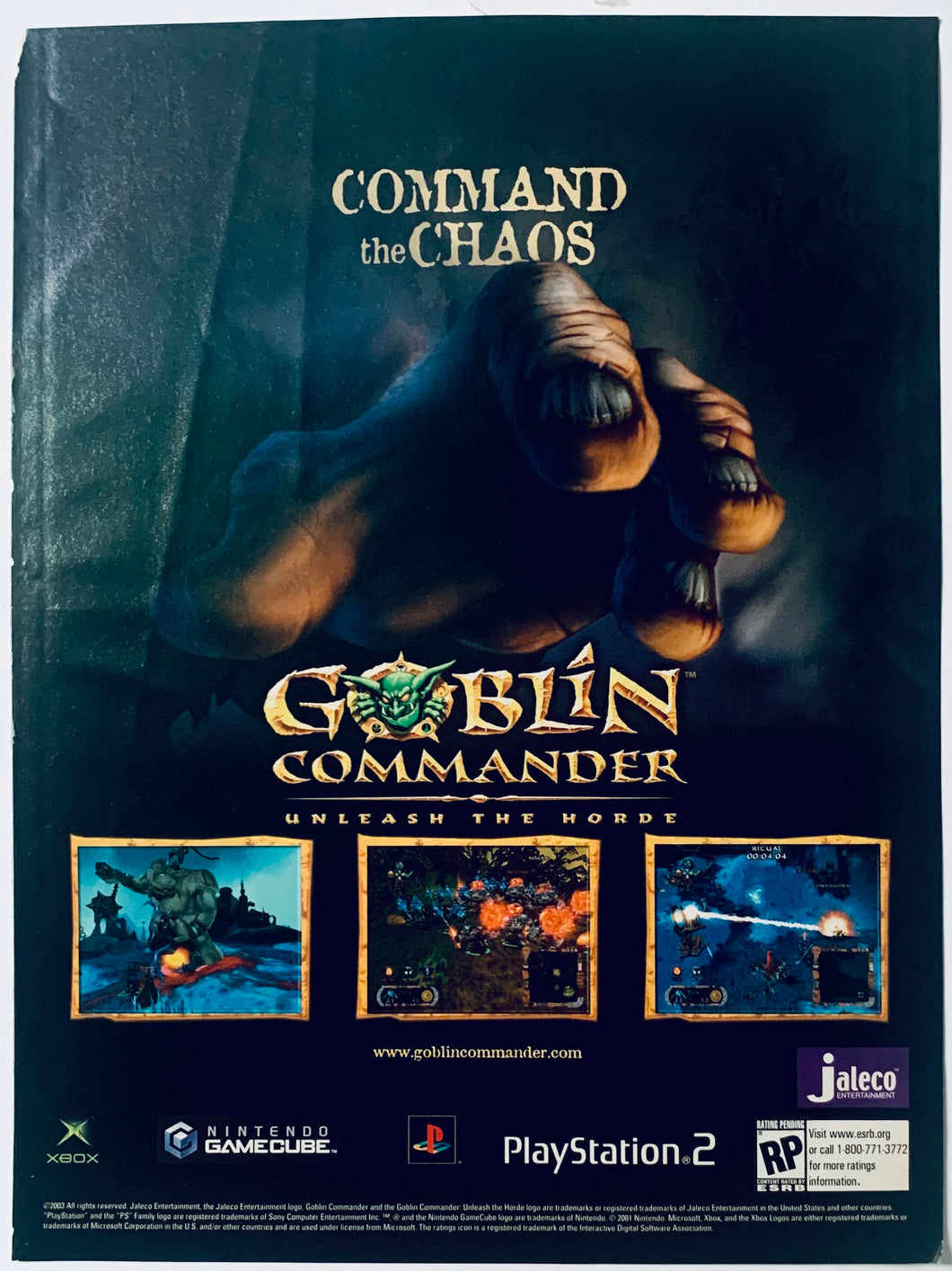 Goblin Commander: Unleash the Horde - PS2 NGC Xbox - Original Vintage Advertisement - Print Ads - Laminated A4 Posteri