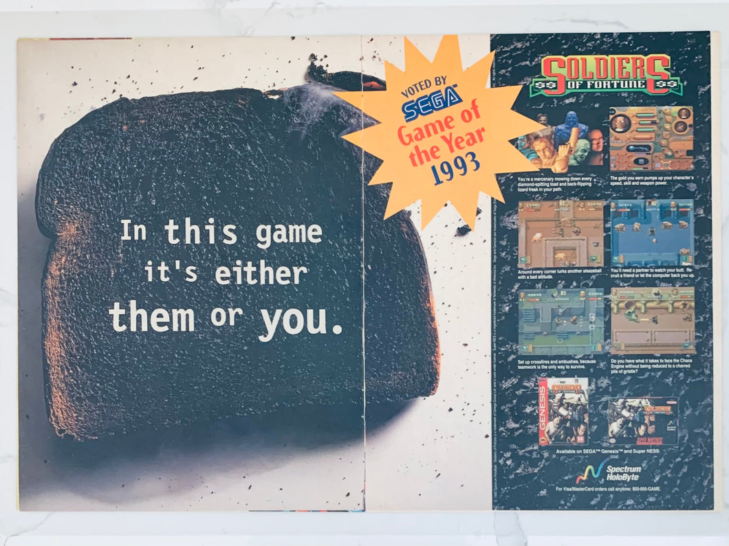 Soldiers of Fortune - SNES Genesis - Original Vintage Advertisement - Print Ads - Laminated A3 Poster