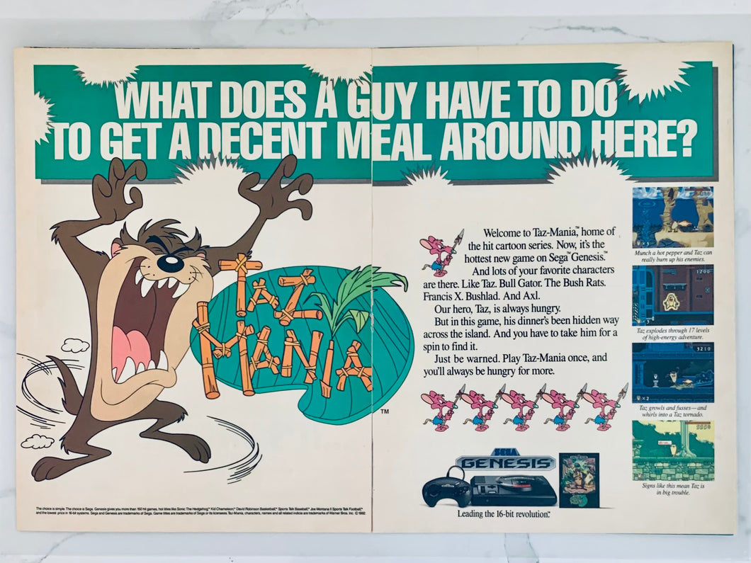 Taz-Mania - Original Vintage Advertisement - Print Ads - Laminated A3 Poster