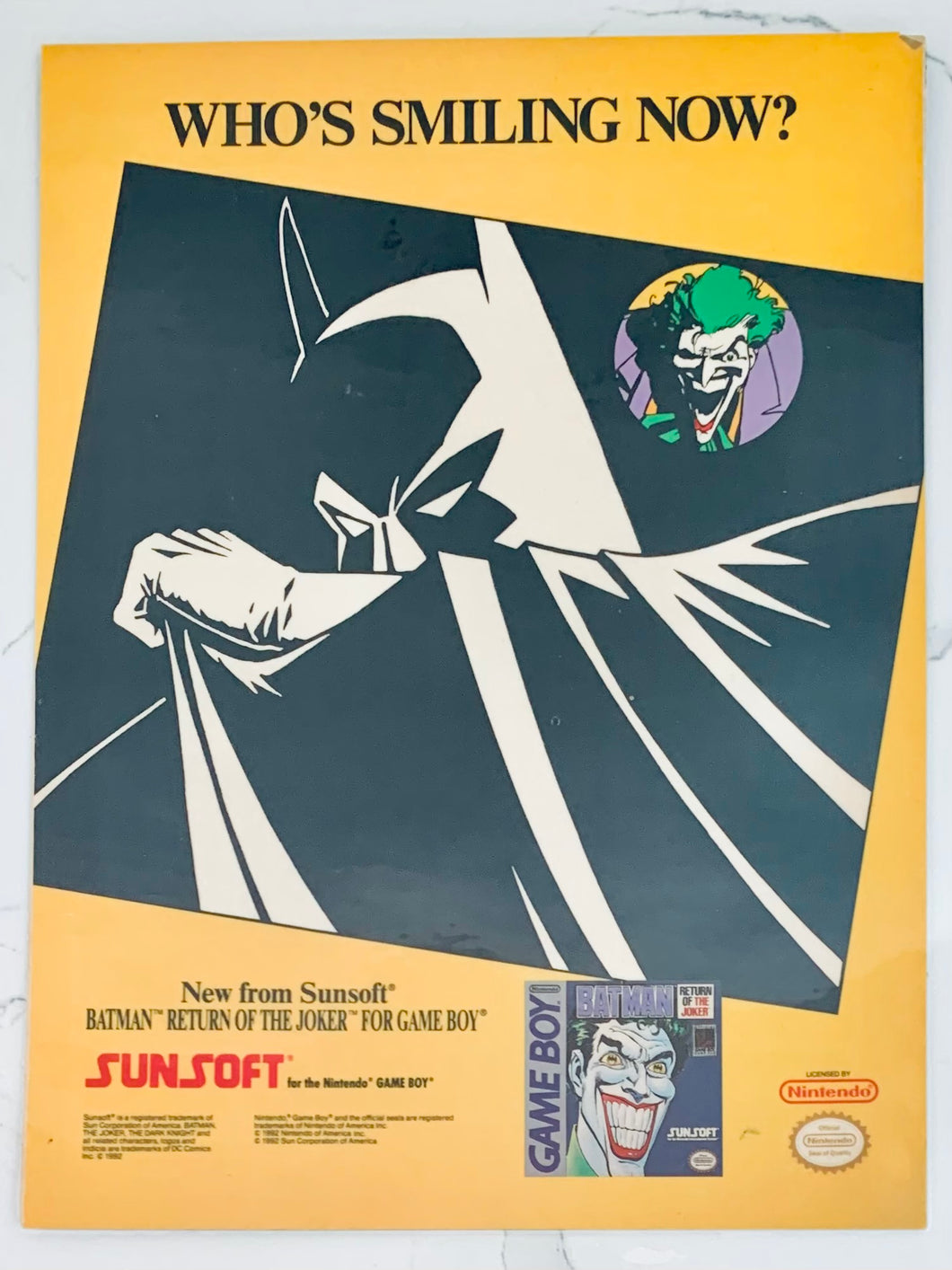 Batman: Return of the Joker - GameBoy - Original Vintage Advertisement - Print Ads - Laminated A4 Poster