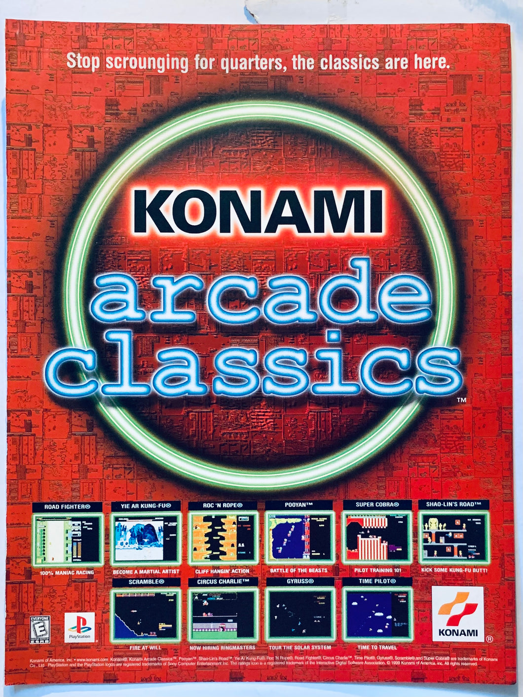 Konami Arcade Classics - PlayStation - Original Vintage Advertisement - Print Ads - Laminated A4 Poster