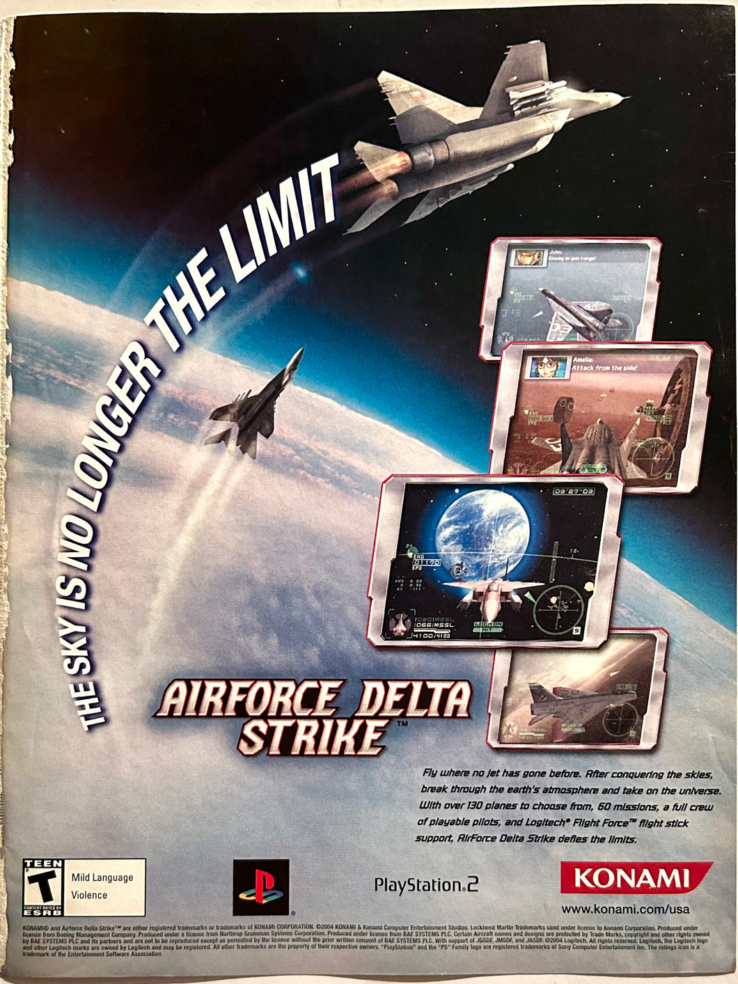 Airforce Delta Strike - PS2 - Original Vintage Advertisement - Print Ads - Laminated A4 Poster