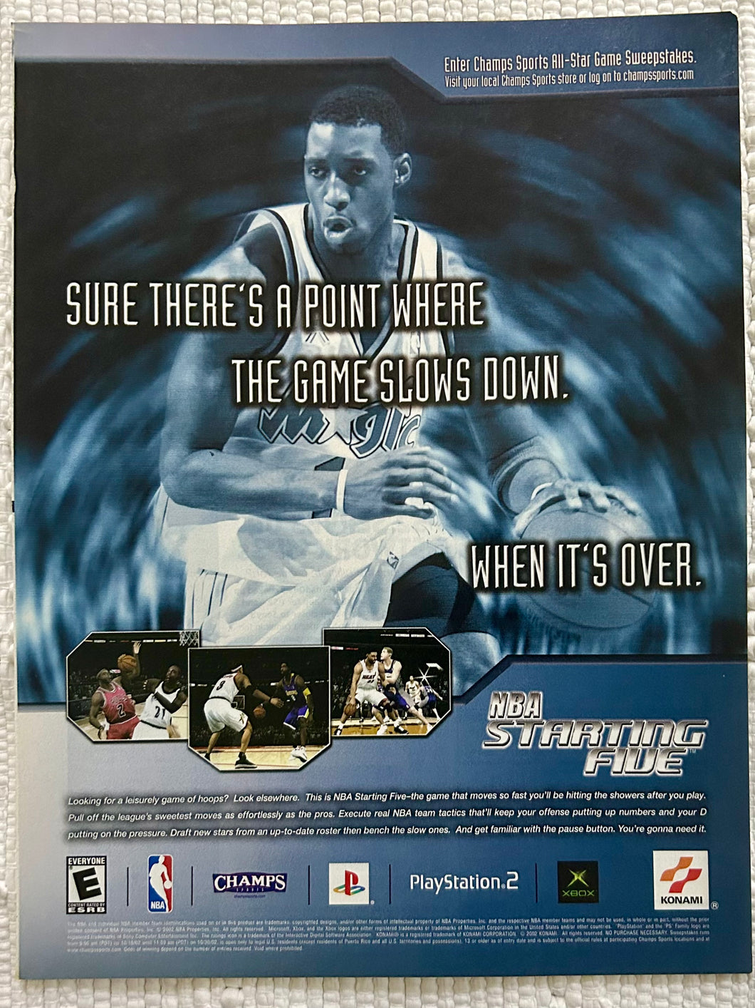 NBA Starting Five - PS2 Xbox - Original Vintage Advertisement - Print Ads - Laminated A4 Poster