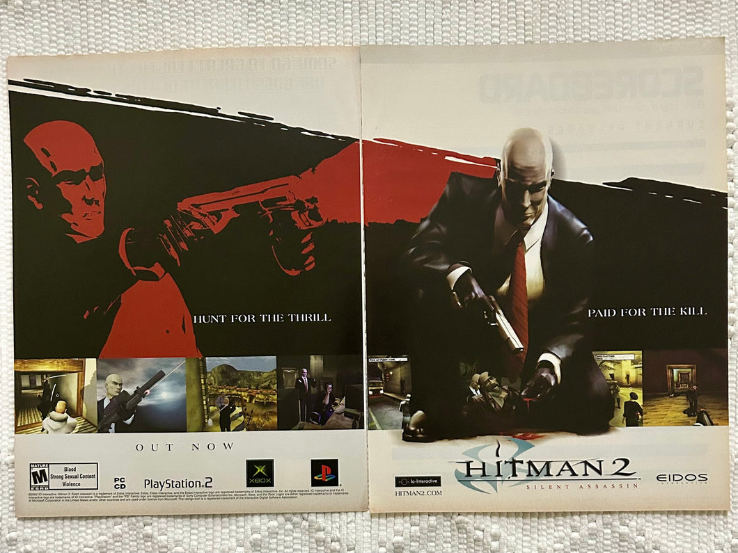 Hitman 2: Silent Assasin - PS2 Xbox PC - Original Vintage Advertisement - Print Ads - Laminated A3 Poster