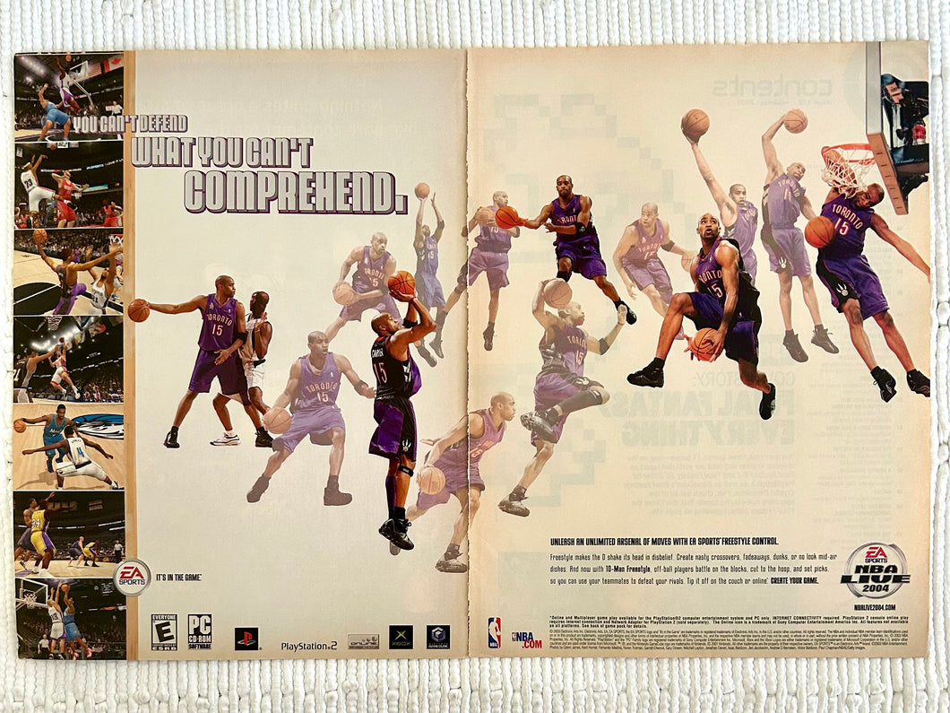 NBA Live 2004 - PS2 Xbox NGC PC - Original Vintage Advertisement - Print Ads - Laminated A3 Poster
