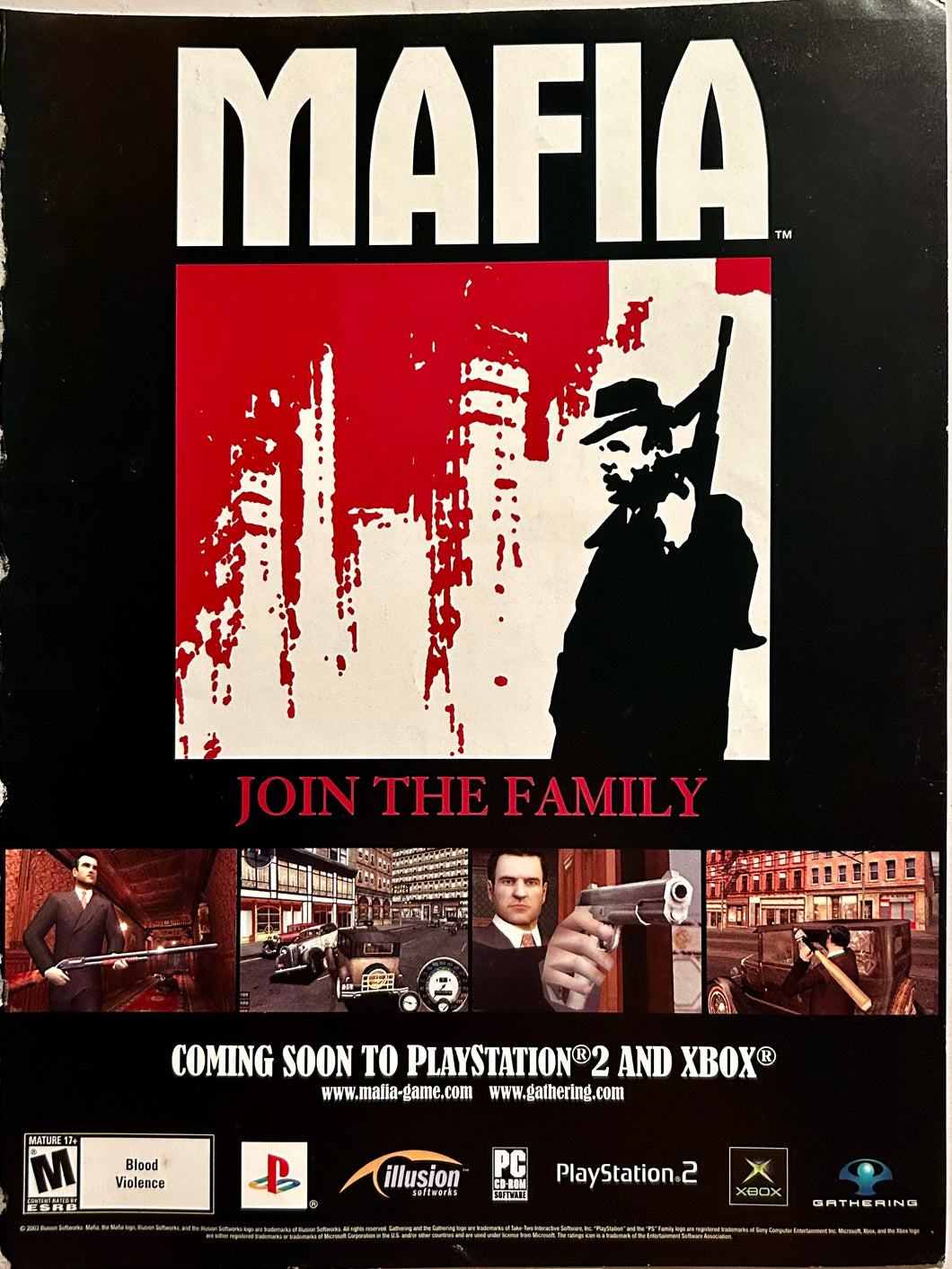 Mafia - PS2 Xbox PC - Original Vintage Advertisement - Print Ads - Laminated A4 Poster