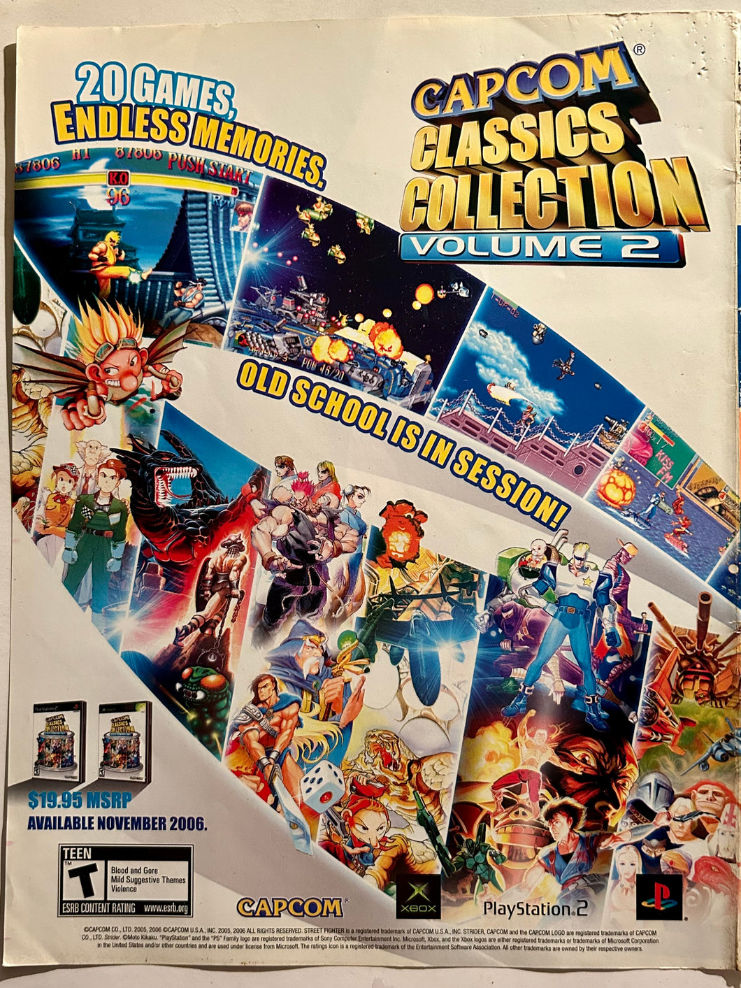 Capcom Classics Collection Volume 2 - PS2 Xbox - Original Vintage Advertisement - Print Ads - Laminated A4 Poster