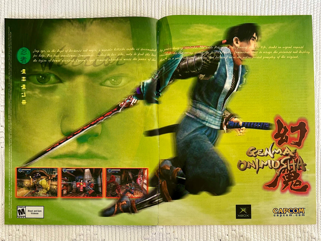 Genma Onimusha - Xbox - Original Vintage Advertisement - Print Ads - Laminated A3 Poster