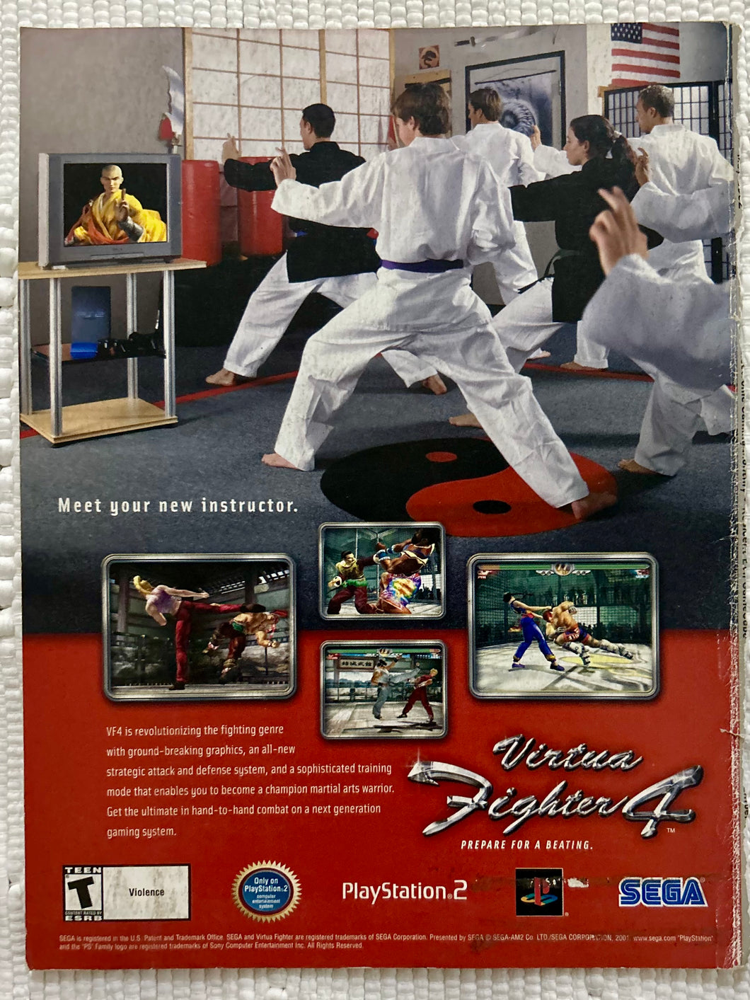 Virtua Fighter 4 - PS2 - Original Vintage Advertisement - Print Ads - Laminated A4 Poster