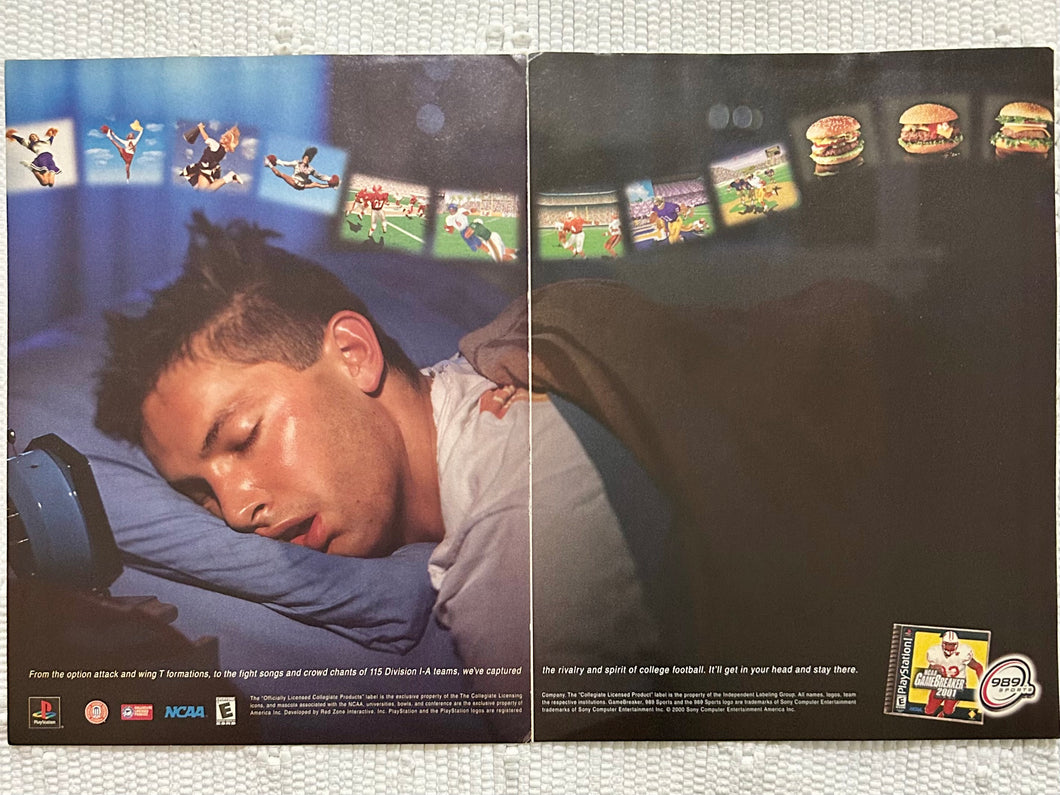 NCAA Football: Game Breaker 2001 - PlayStation - Original Vintage Advertisement - Print Ads - Laminated A3 Poster