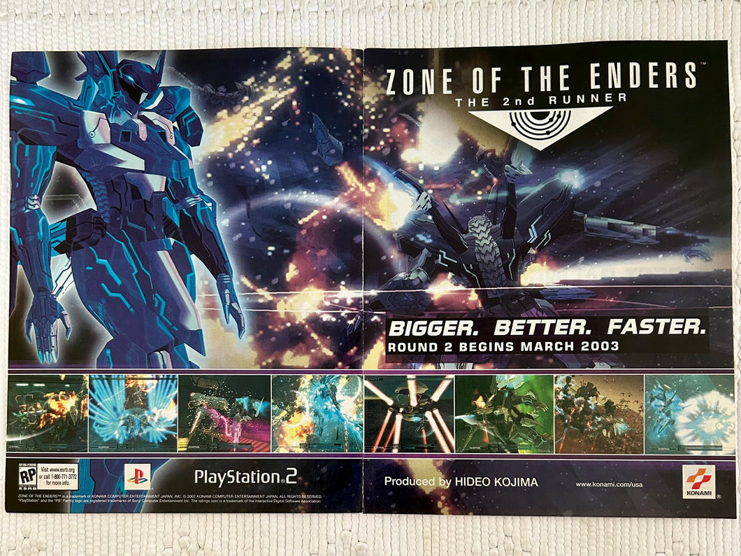 Zone of the Enders: The 2nd Runner - PS2 - Original Vintage Advertisement - Print Ads - Laminated A3 Poster