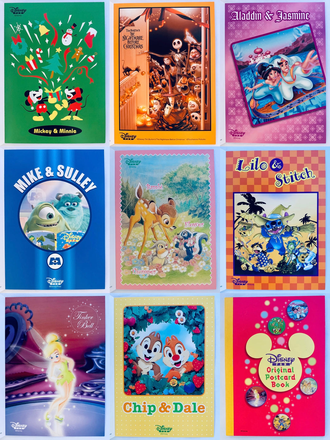 Disney Characters - Post Card Book - Disney Fan Furoku (Set of 8 Postcards)