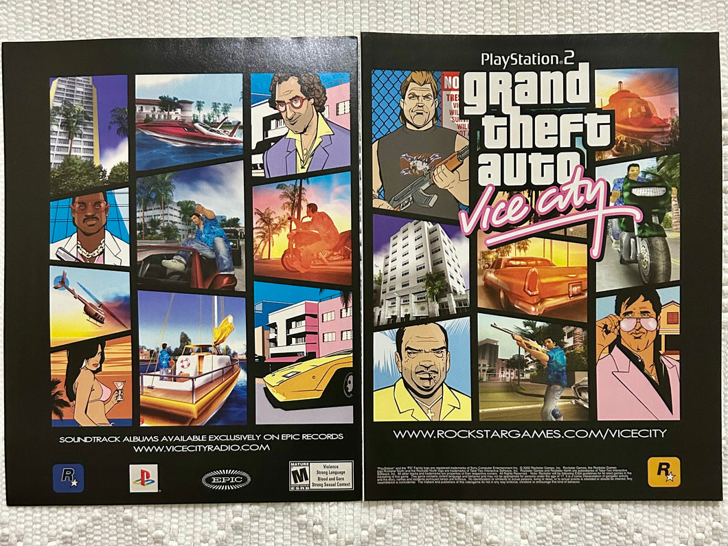 Grand Theft Auto: Vice City - PS2 - Original Vintage Advertisement - Print Ads - Laminated A3 Poster