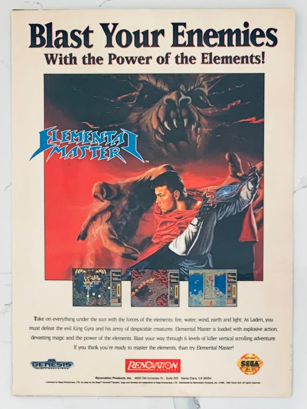 Elemental Master - Genesis - Original Vintage Advertisement - Print Ads - Laminated A4 Poster