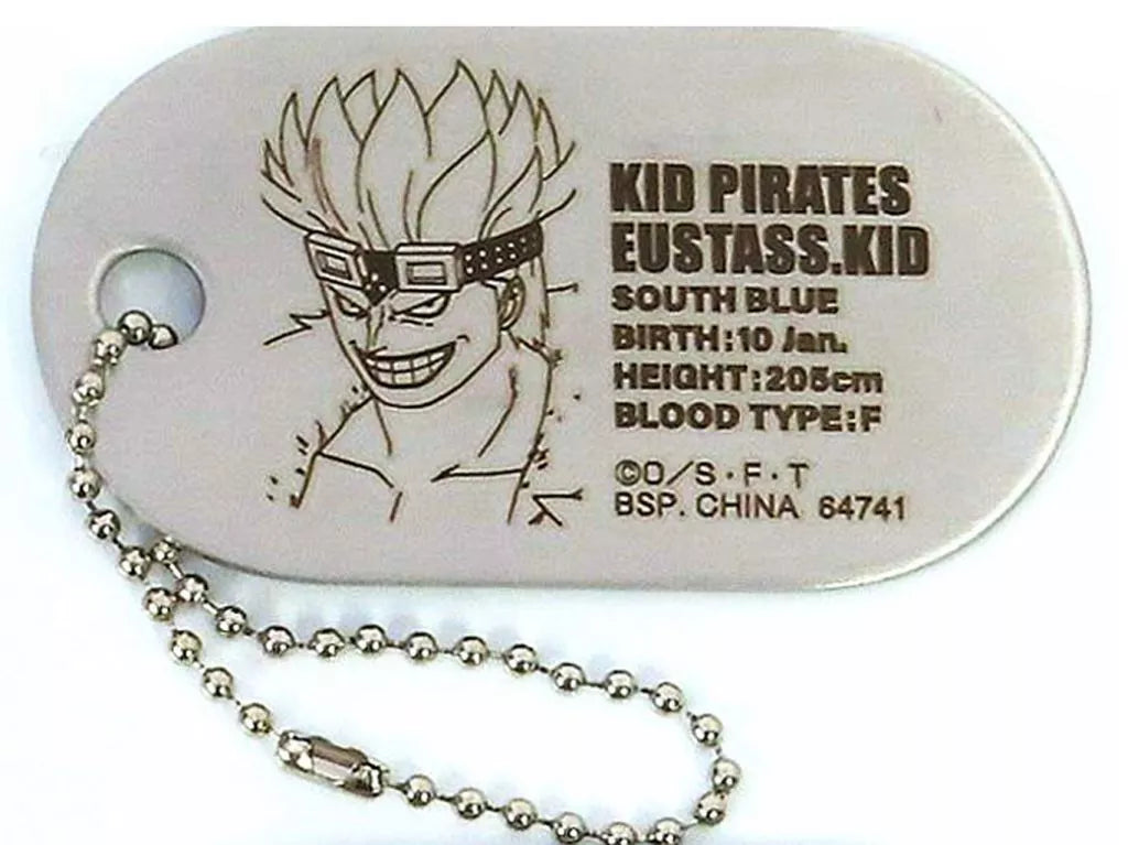 One Piece - Eustass Kid - Dog Tag Metal Charm