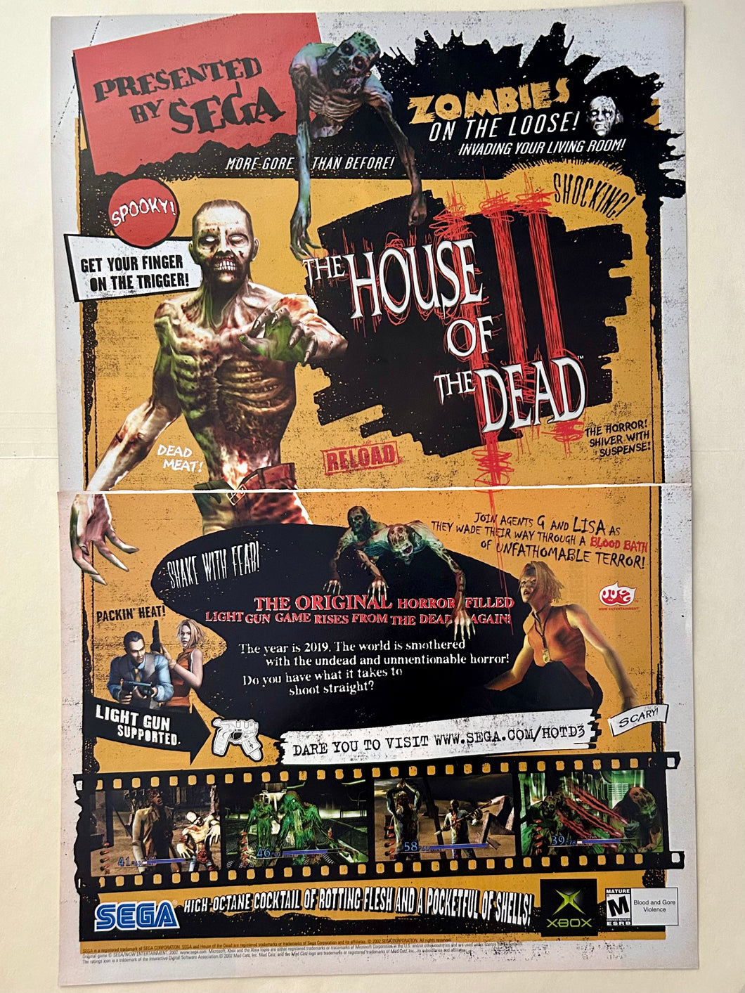 The House of the Dead III - Xbox - Original Vintage Advertisement - Print Ads - Laminated A3 Poster