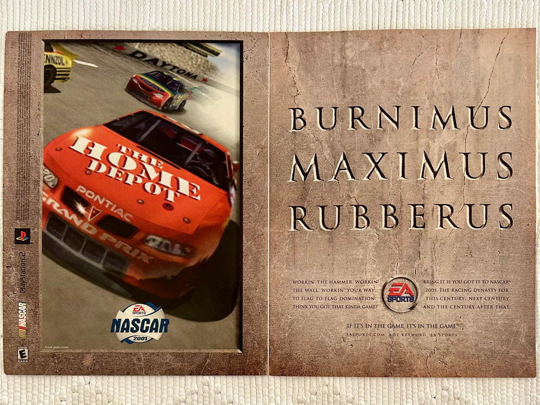 NASCAR 2001 - PlayStation PS2 - Original Vintage Advertisement - Print Ads - Laminated A3 Poster