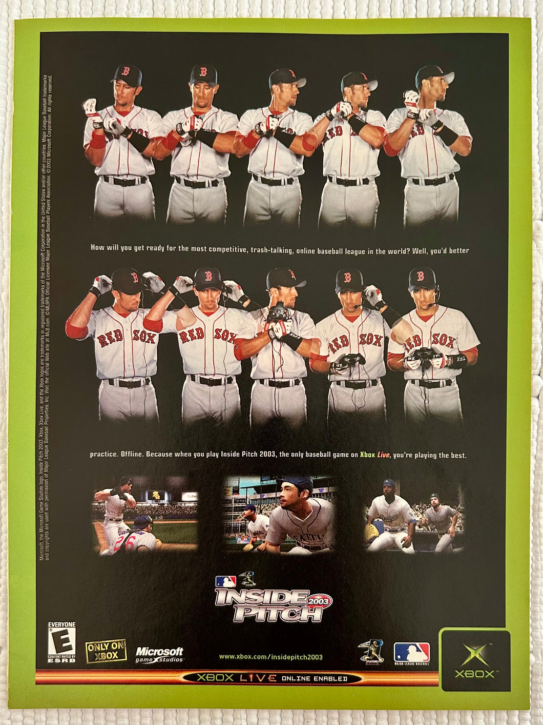 Inside Pitch 2003 - Xbox - Original Vintage Advertisement - Print Ads - Laminated A4 Poster