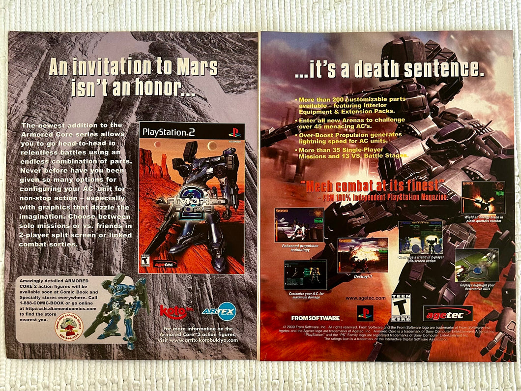 Armored Core 2 - PS2 - Original Vintage Advertisement - Print Ads - Laminated A3 Poster