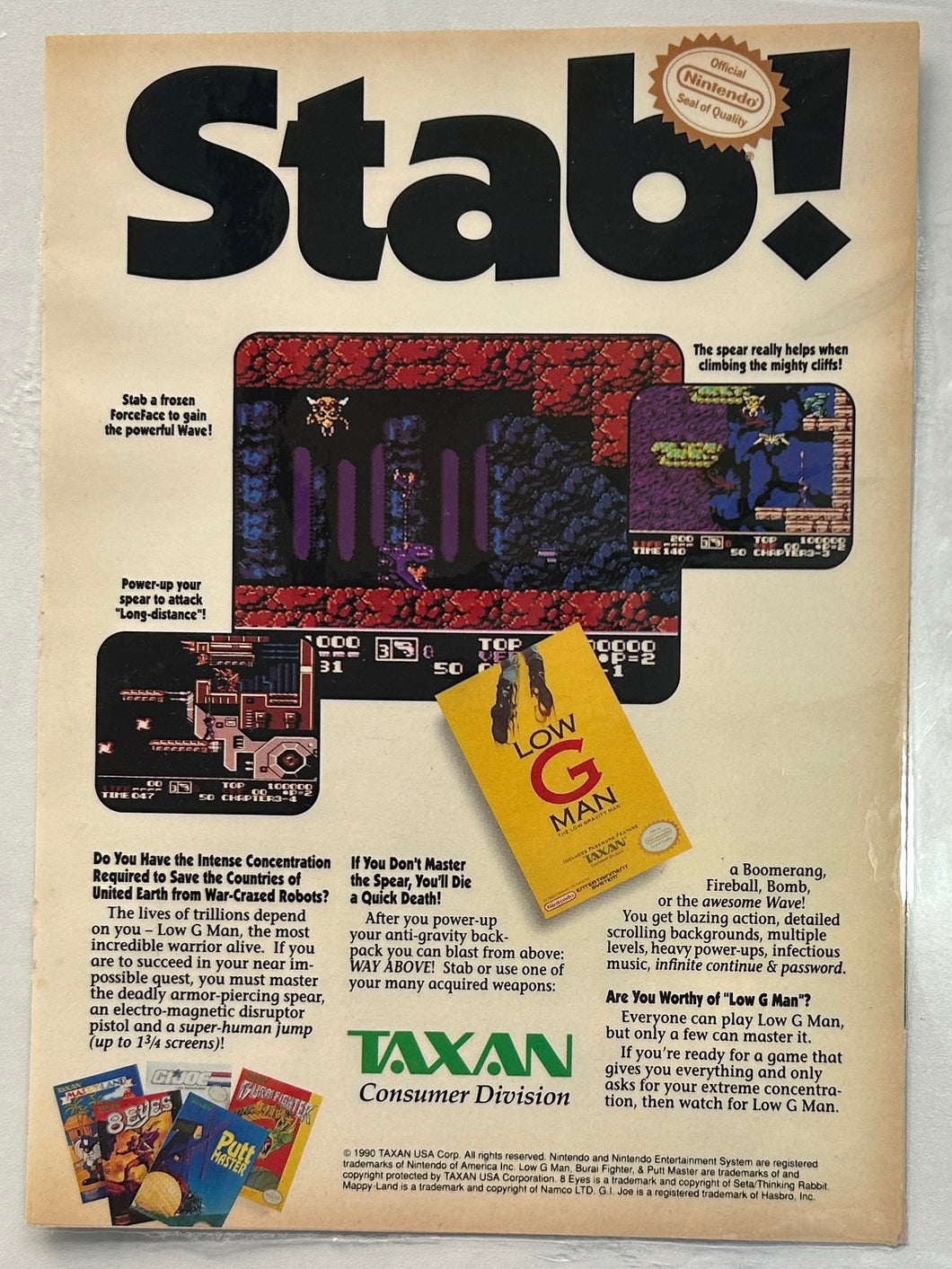 Low G Man - NES - Print Ads