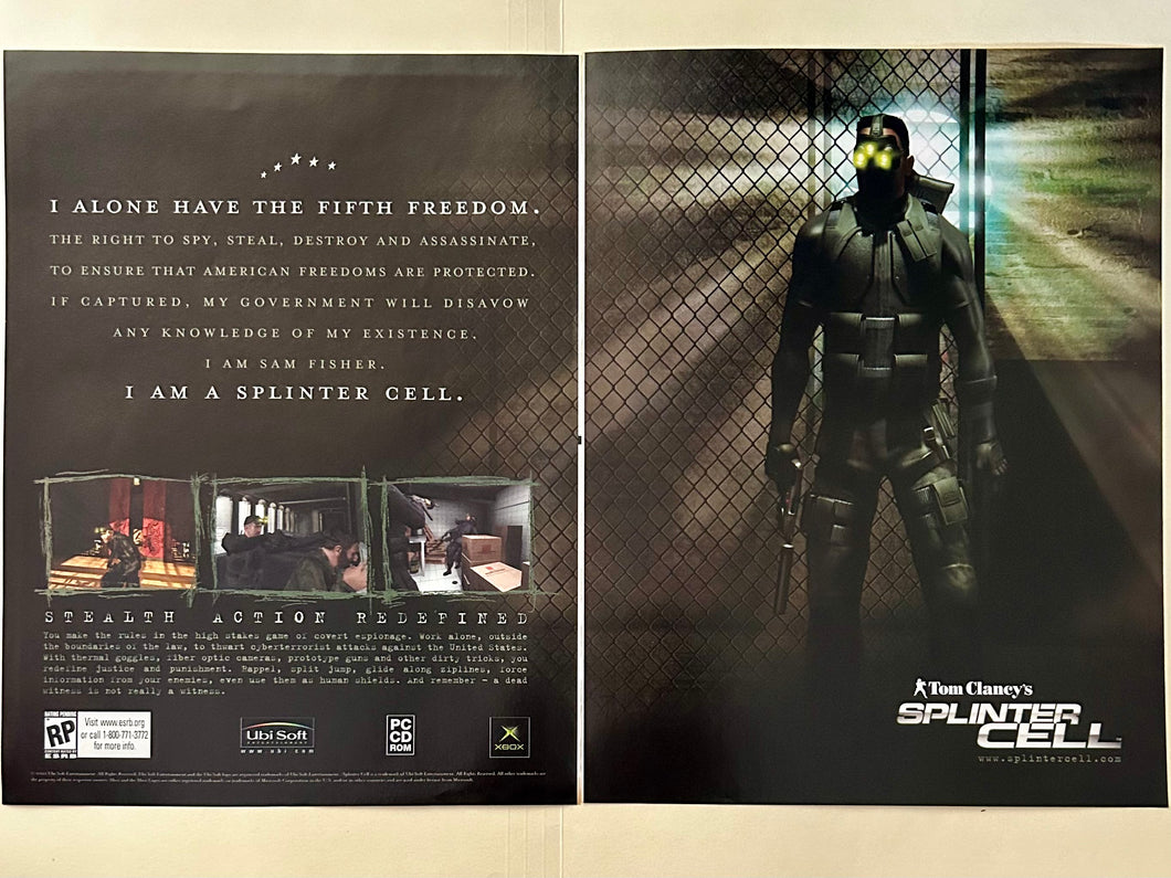 Tom Clancy's Splinter Cell - Xbox PC - Original Vintage Advertisement - Print Ads - Laminated A3 Poster