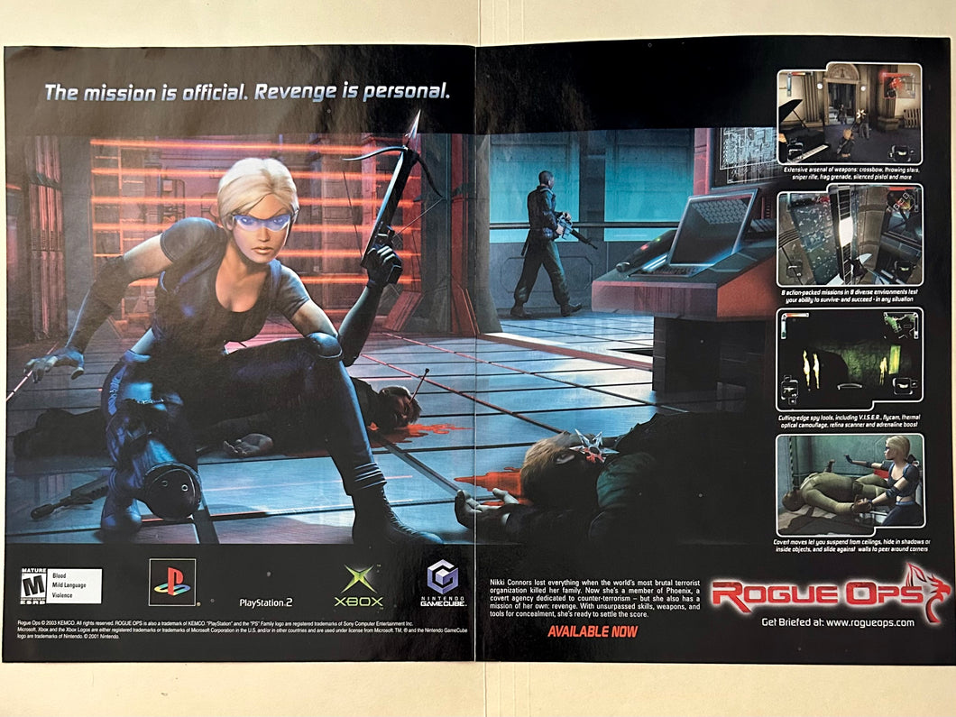 Rogue Ops - PS2 Xbox NGC - Original Vintage Advertisement - Print Ads - Laminated A3 Poster