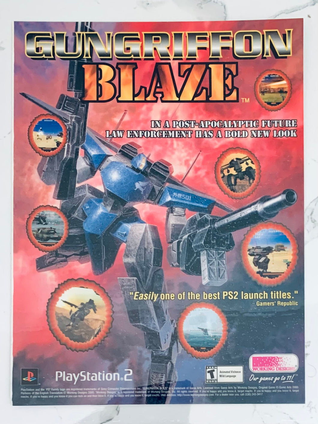 Gungriffon Blaze - PS2 - Original Vintage Advertisement - Print Ads - Laminated A4 Poster