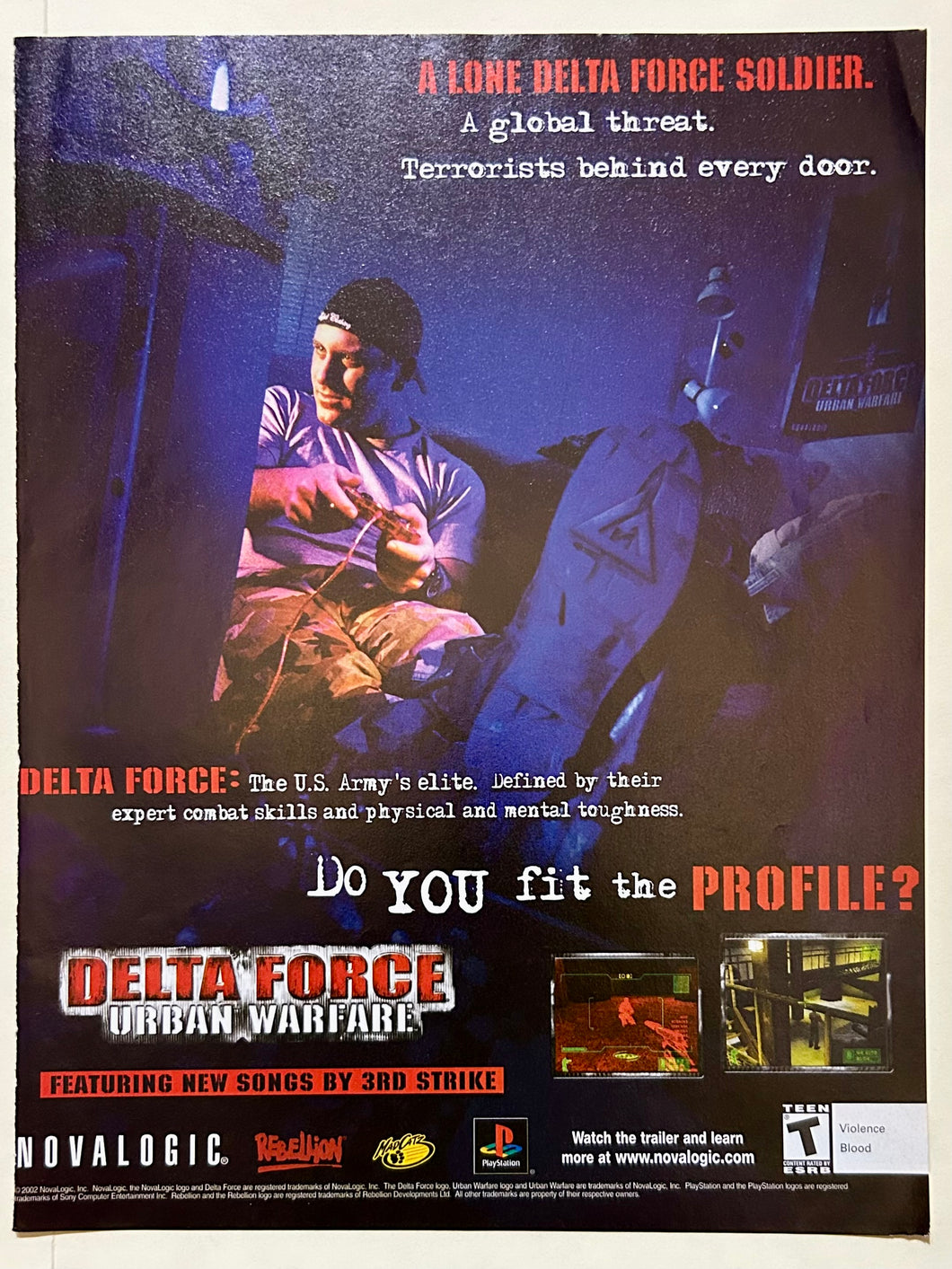 Delta Force: Urban Warfare - PlayStation - Original Vintage Advertisement - Print Ads - Laminated A4 Poster