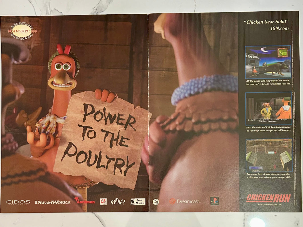 Chicken Run - PlayStation DC PC - Original Vintage Advertisement - Print Ads - Laminated A3 Poster