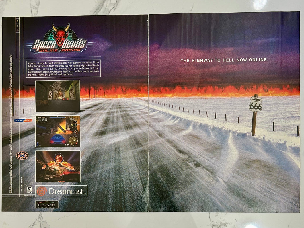 Speed Devils - Dreamcast - Original Vintage Advertisement - Print Ads - Laminated A3 Poster
