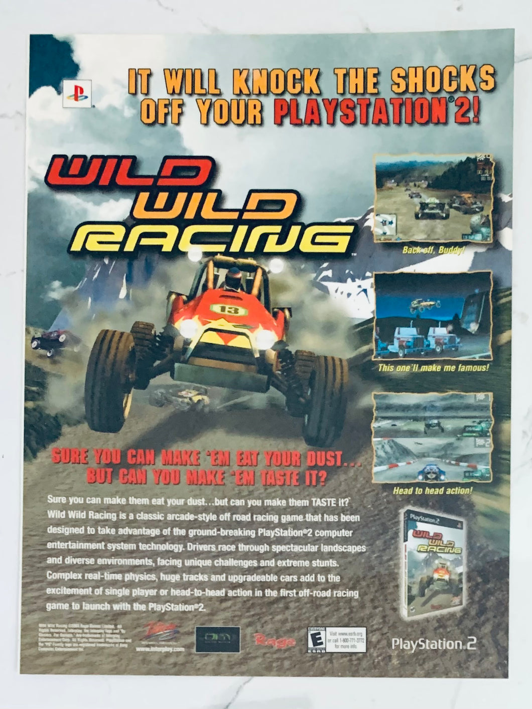 Wild Wild Racing - PS2 - Original Vintage Advertisement - Print Ads - Laminated A4 Poster