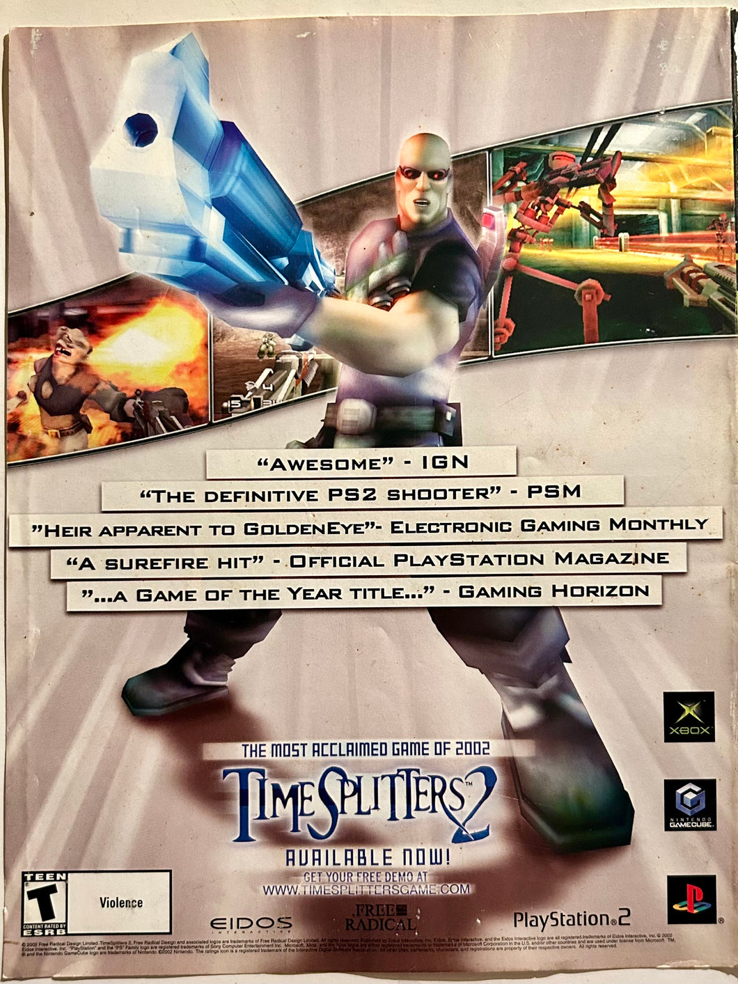 Time Splitters 2 - PS2 NGC Xbox - Original Vintage Advertisement - Print Ads - Laminated A4 Poster