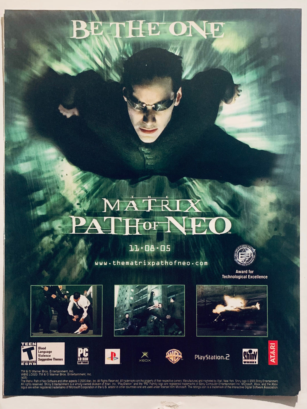 The Matrix: Path of Neo - PS2 Xbox PC - Original Vintage Advertisement - Print Ads - Laminated A4 Poster