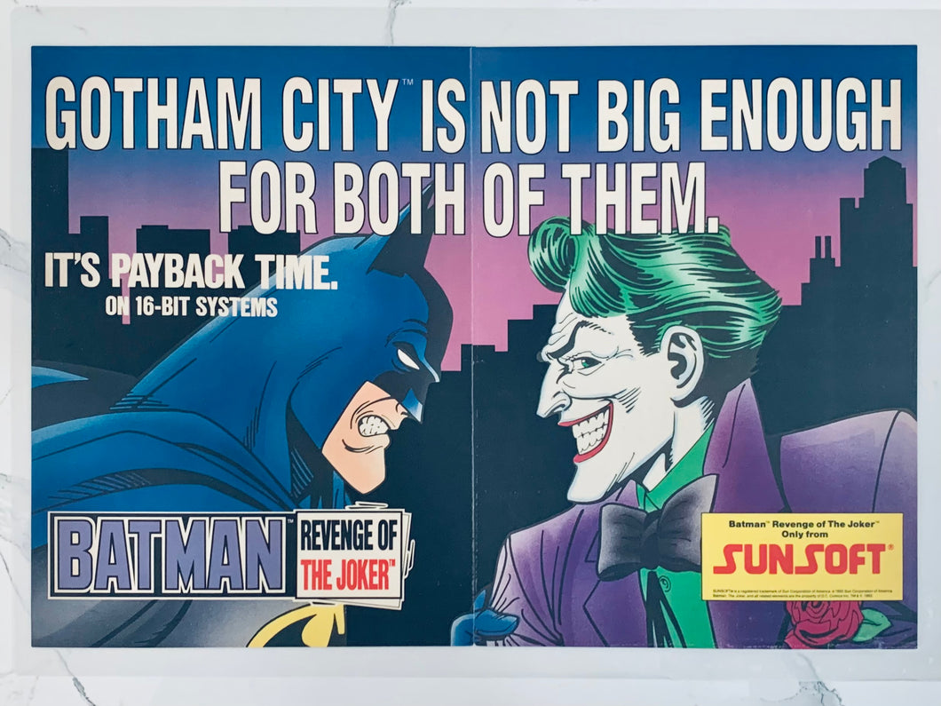 Batman Revenge of the Joker - NES / Genesis - Original Vintage Advertisement - Print Ads - Laminated A3 Poster