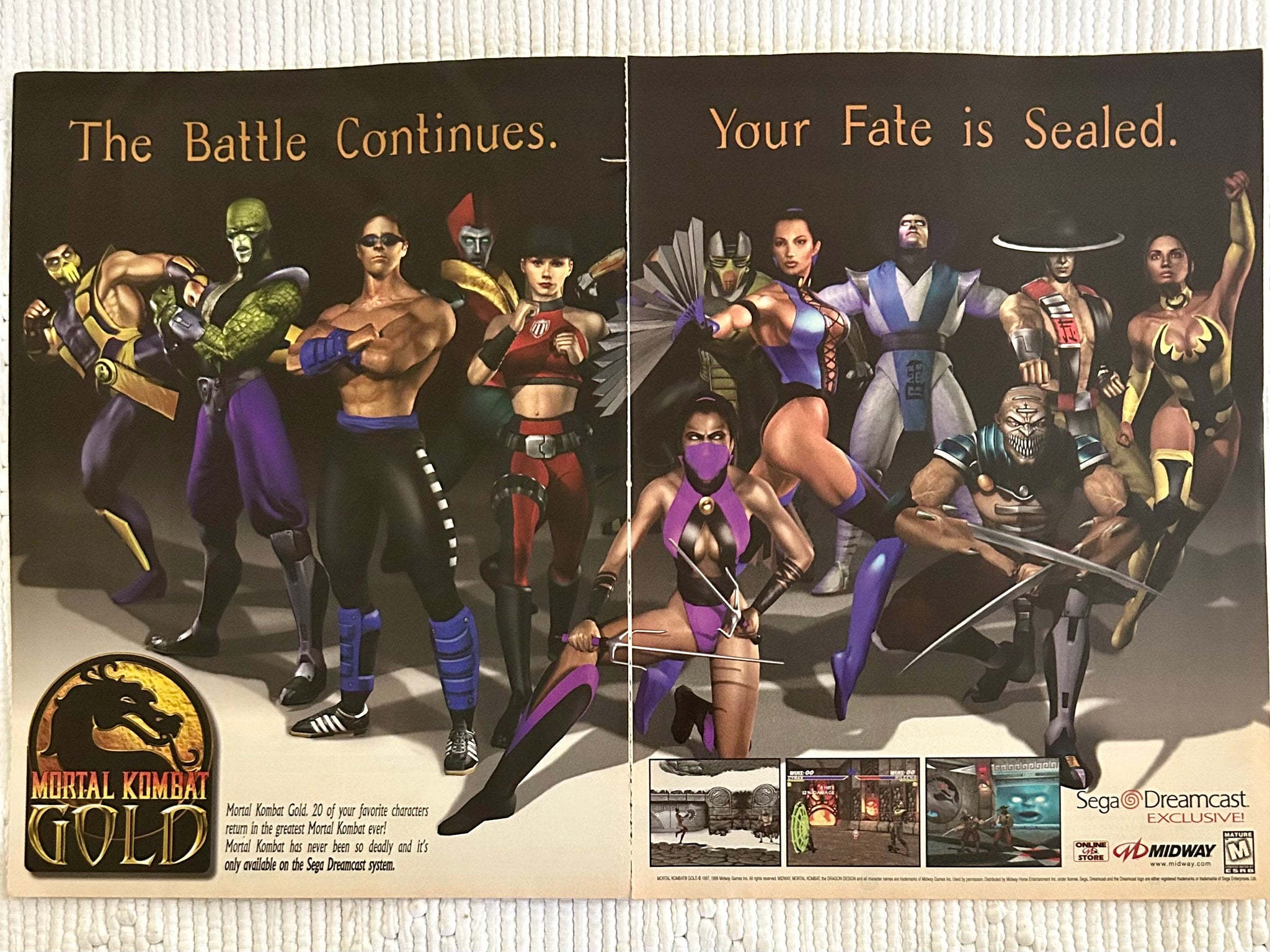 Mortal Kombat Gold - Dreamcast - Original Vintage Advertisement
