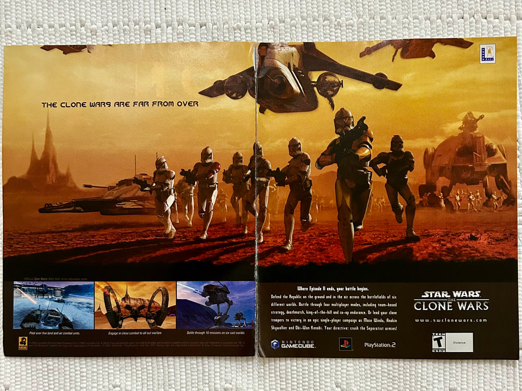 Star Wars: The Clone Wars - PS2 NGC - Original Vintage Advertisement - Print Ads - Laminated A3 Poster