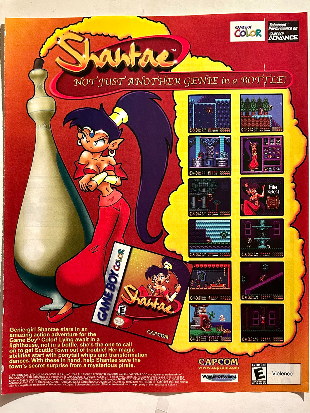 Shantae - GBC - Original Vintage Advertisement - Print Ads - Laminated A4 Poster