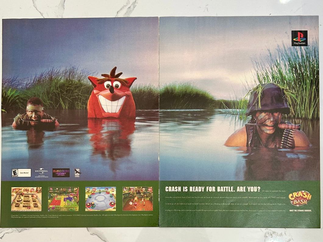 Crash Bash - PlayStation - Original Vintage Advertisement - Print Ads - Laminated A3 Poster