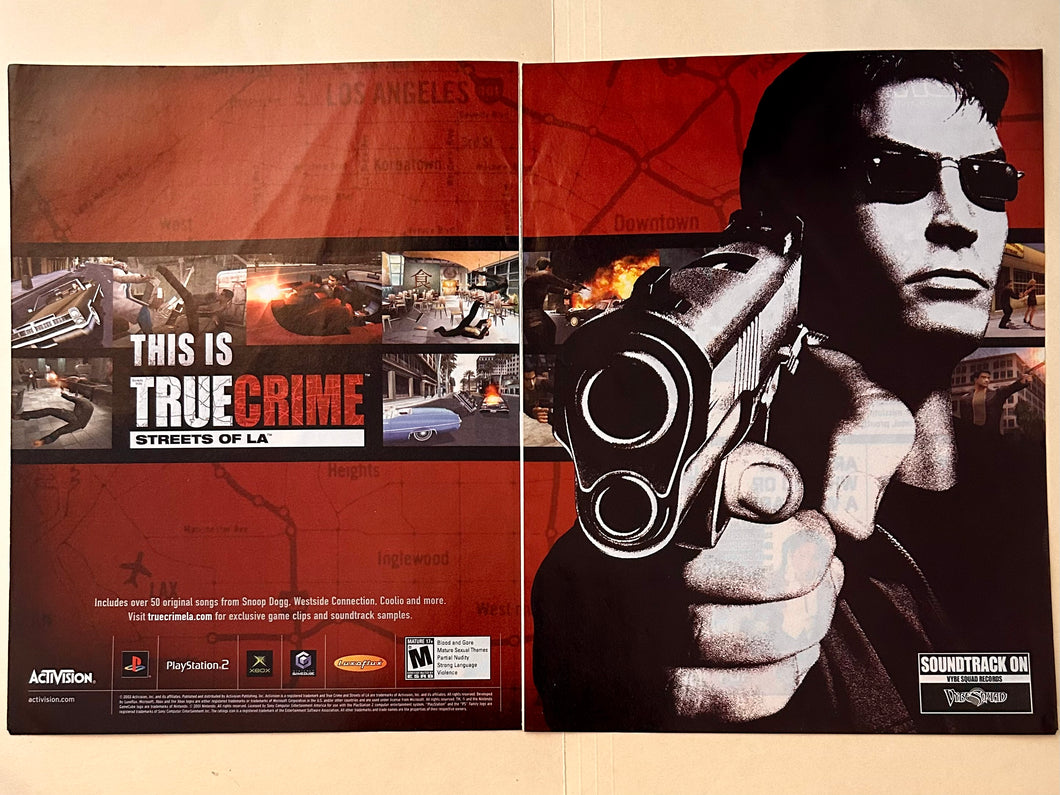 True Crime: Streets of LA - PS2 Xbox NGC - Original Vintage Advertisement - Print Ads - Laminated A3 Poster