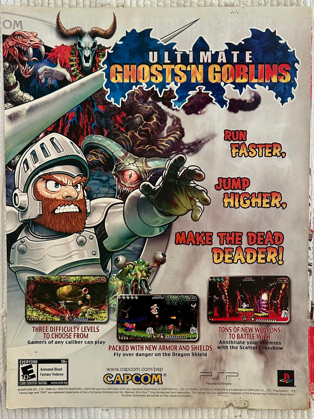 Ultimate Ghosts’n Goblins - PSP - Original Vintage Advertisement - Print Ads - Laminated A4 Poster