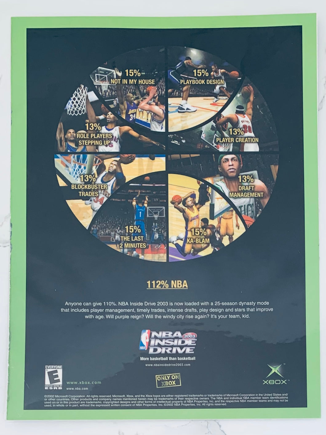 NBA Inside Drive - Xbox - Original Vintage Advertisement - Print Ads - Laminated A4 Poster