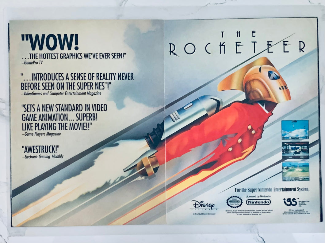 The Rocketeer - SNES - Original Vintage Advertisement - Print Ads - Laminated A3 Poster
