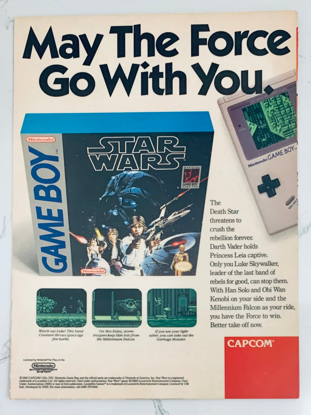 Star Wars - GameBoy - Original Vintage Advertisement - Print Ads - Laminated A4 Poster